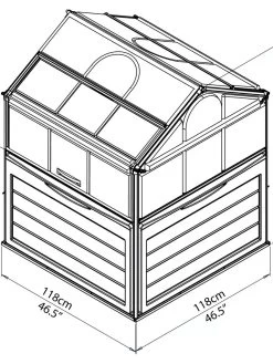 Canopia® By Palram Plant Inn™ Raised Bed Greenhouse, 4' X 4' -Garden Supplies 8588308 10V tif