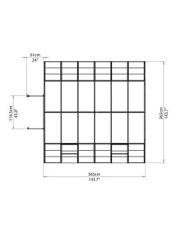Canopia® By Palram Americana™ Greenhouse, 12' X 12' -Garden Supplies 8595693 16v