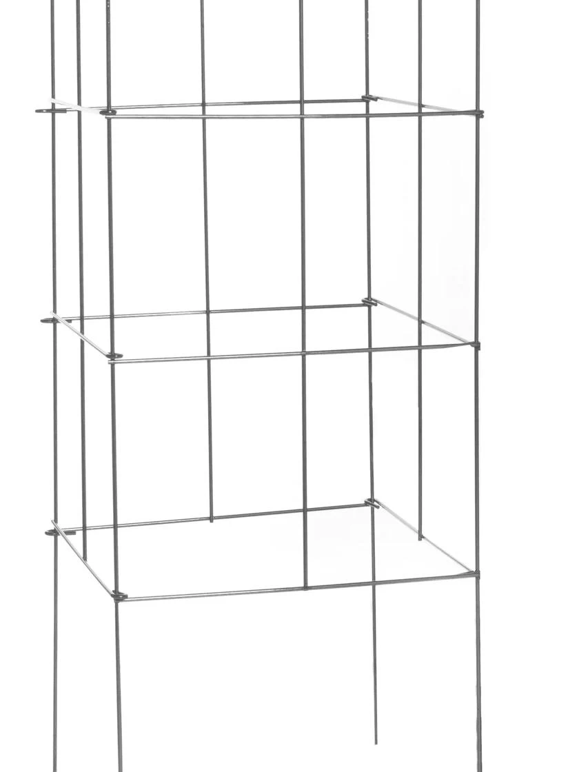 Heavy-Duty Stackable Square Plant Supports Galvanized 42", Set Of 5 1 Heavy-Duty Stackable Square Plant Supports Galvanized 42", Set Of 5