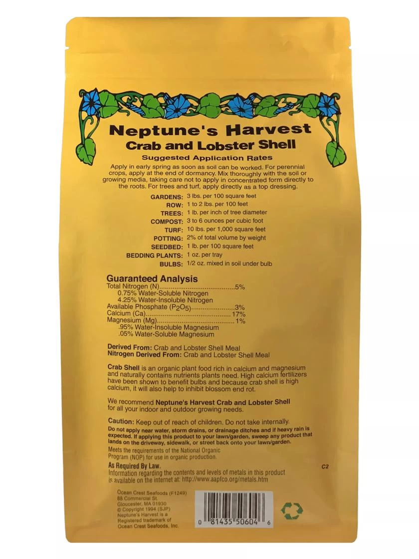 Neptune's Harvest Crab & Lobster Shell Plant Food, 4 Pound 2 Neptune's Harvest Crab & Lobster Shell Plant Food, 4 Pound - Image 2
