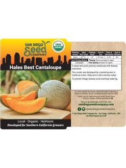 Hales Best Cantaloupe Organic Seeds -Garden Supplies 8611872 02v